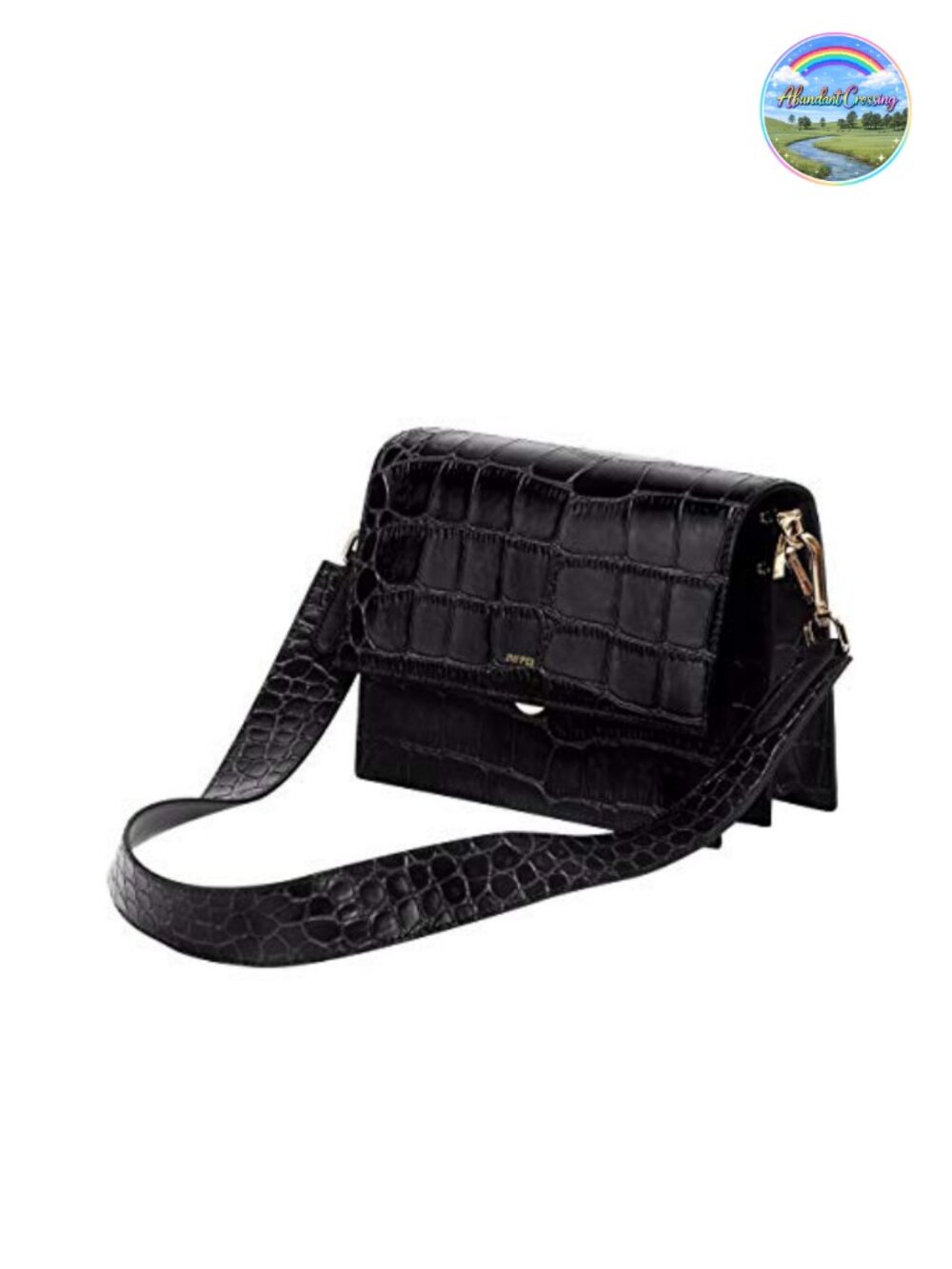 Vegan Leather Mini Flap Crossbody Purse Detachable Strap